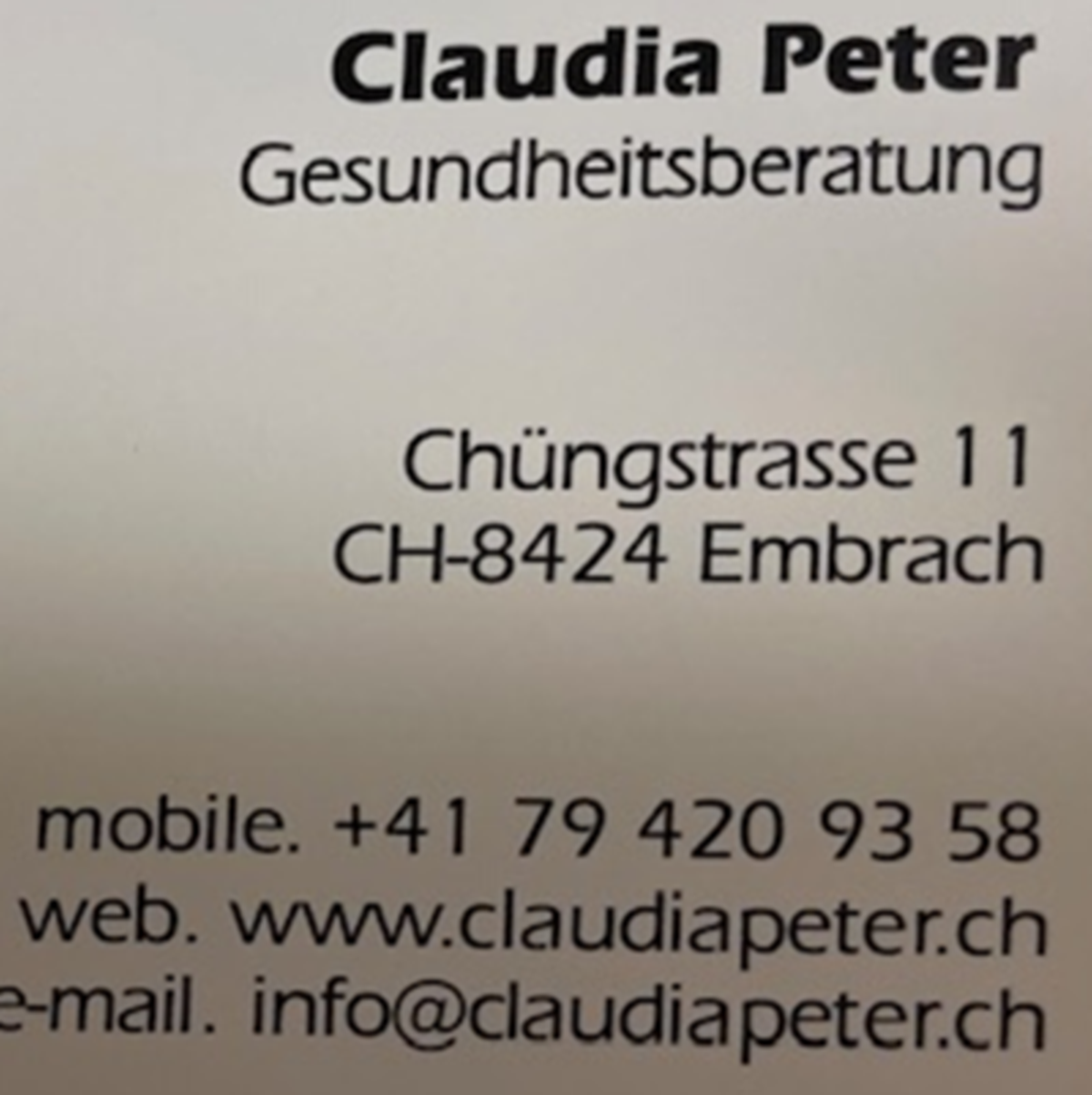 Gesundheitsberatung Claudia Peter